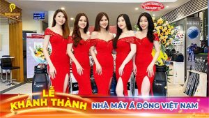 nghi thức cắt băng khánh thành nhà máy