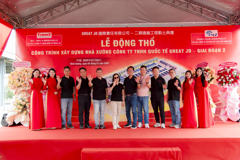 Great JD khẳng định chiến lược mở rộng dài hạn qua dự án động thổ nhà xưởng tại KCN Sóng Thần 3
