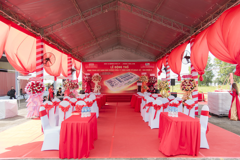 Palamun Event tổ chức lễ động thổ công trình nhà xưởng Great JD với quy trình chuyên nghiệp